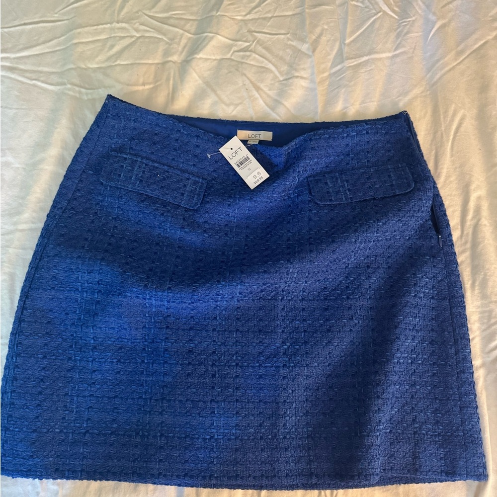NWT LOFT Blue Textured Women's Skirt